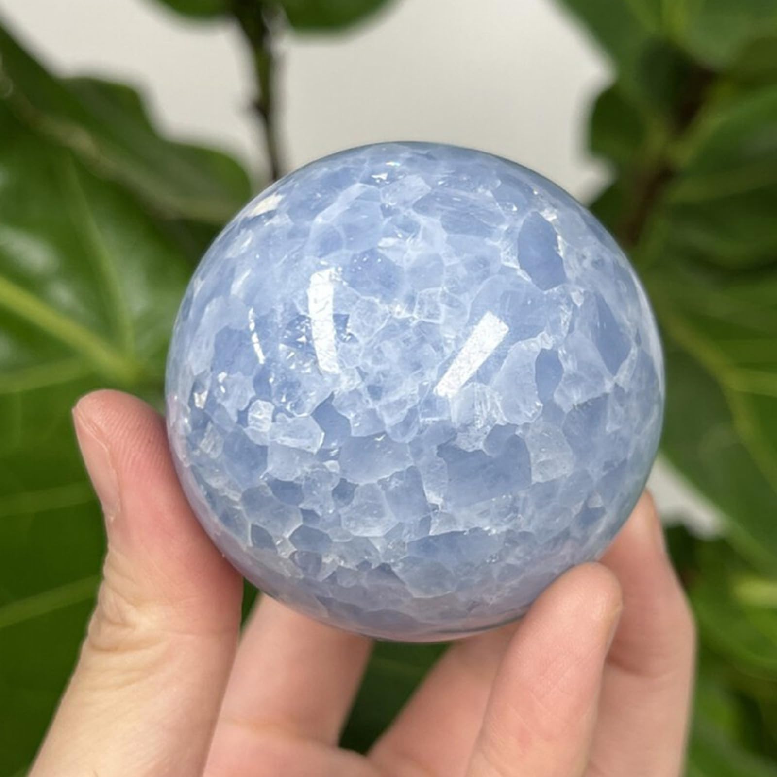 Bola de Cristal de Celestita Natural, Bolas Decorativas Azules de Oficina en Casa, Escultura de Esfera de Cristales Curativos Grandes, Bola de Cristales Fengshui,90~95mm