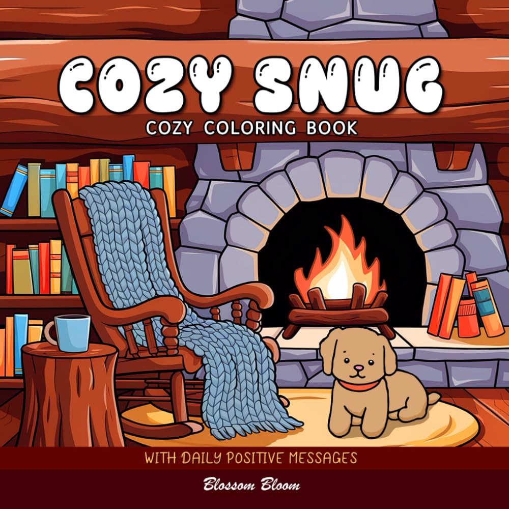 Cozy Snug: Cozy Coloring Book for Adults and Teens Featuring Cozy Daily Activities for Relaxation with Daily Positive Messages