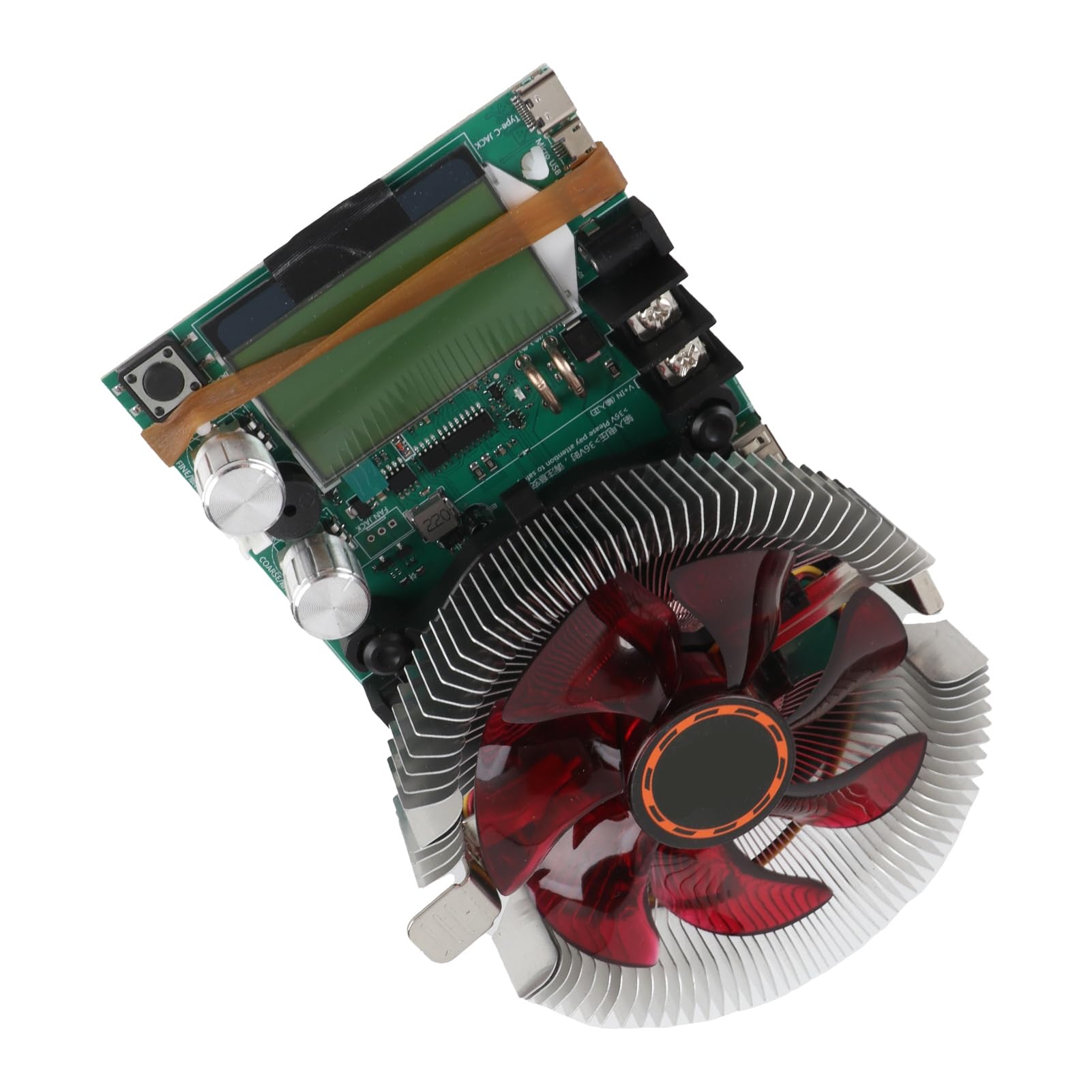 Aramox Elektroniczny Tester Obciążenia PCB Cyfrowy Tester Napięcia Prądu 150 W 20 A LCD Pojemności Baterii z Monitorem Temperatury Stałego Obciążenia Wentylator Chłodzący do Zasilacza DC Testowanie