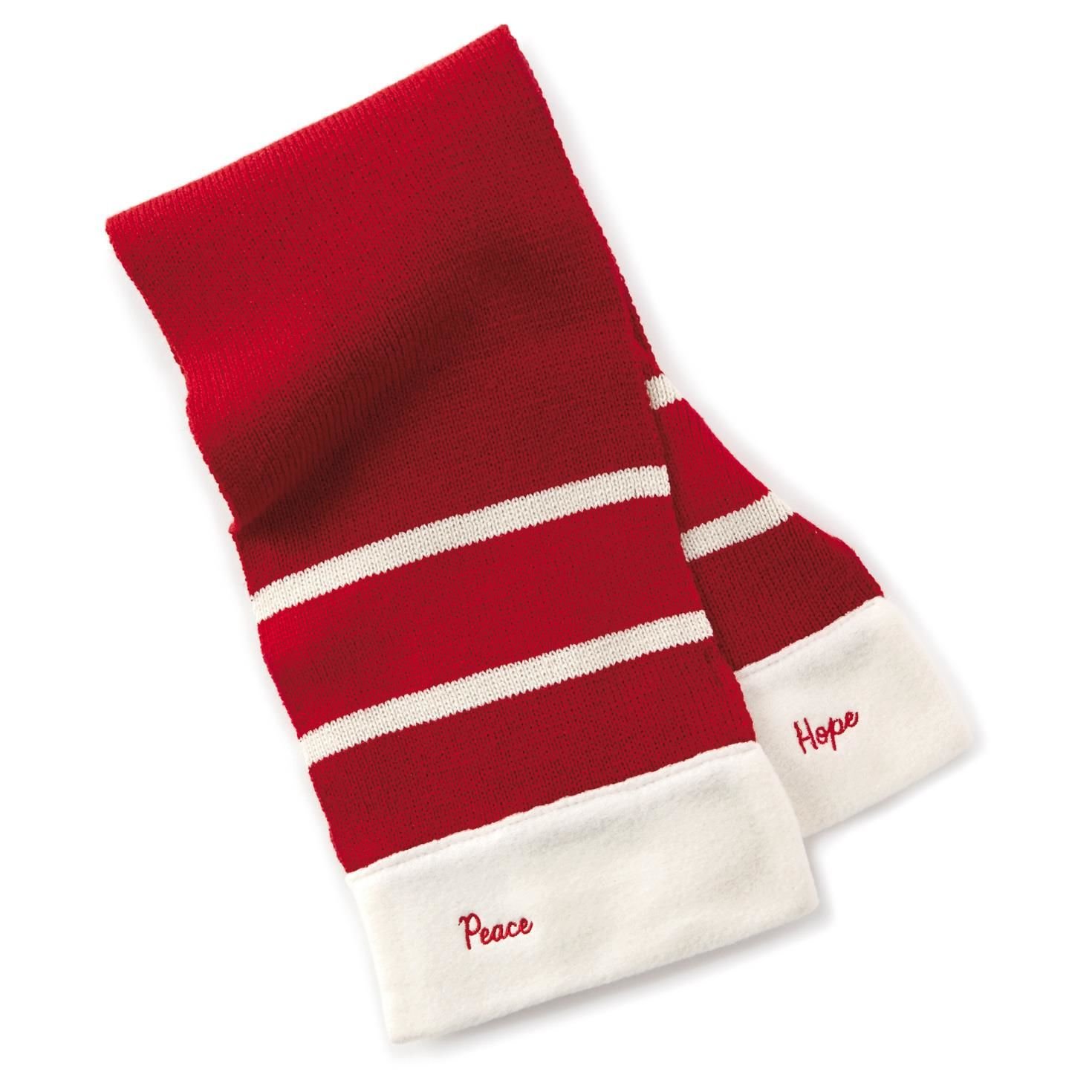 Hallmark Christmas XKT1653 Hope and Peace Striped Holiday Scarf