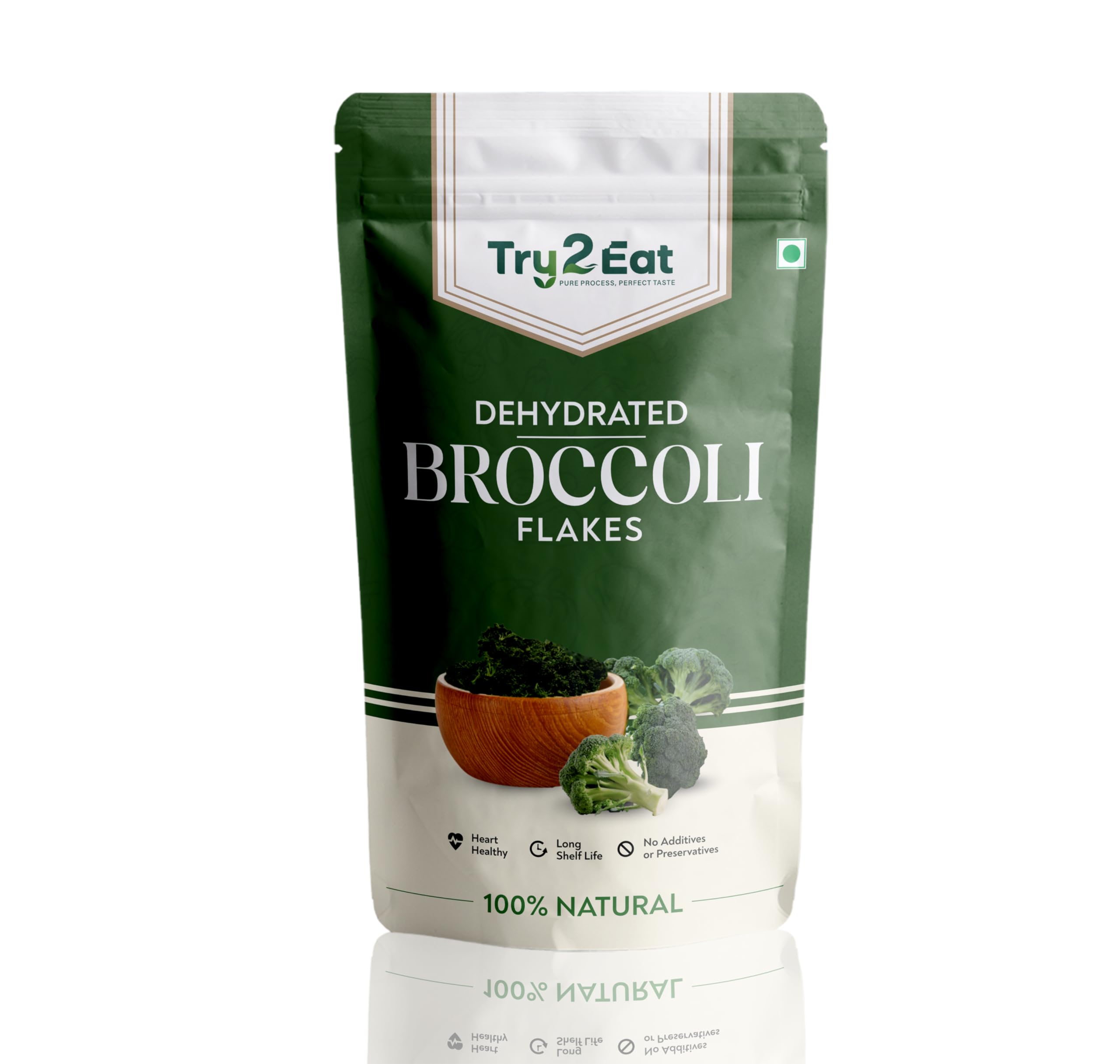 Broccoli Flakes 50g | 100% Natural Dehydrated Broccoli | No Preservatives | Ready to Cook | Sun Dried & Hygienically Packed | Rich in Nutrients & Fiber | Perfect for Soups, Curries, Noodles & Salads | Long Shelf Life | Ideal for Home, Restaurant & Travel Use