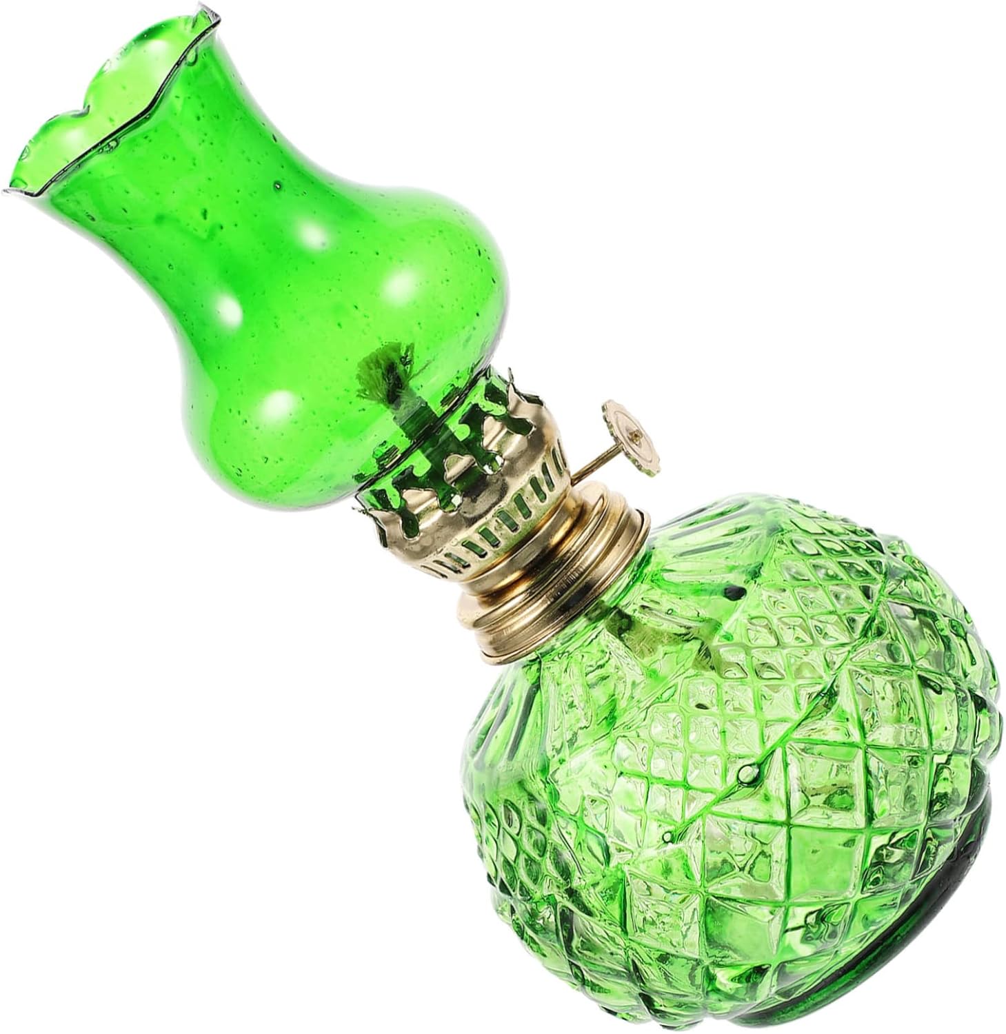 Vaguelly Retro Glass Kerosene Lamp Decorative Oil Lamp Wick Antique for Camping and Home Decor Smokeless and Odorless