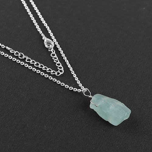 Miniatura 7 de Thecraftman Natural Blue Sapphire Necklace, Raw Gemstone Pendant Necklace, Genuine Rough Gemstone, Birthstone, Gift for Her, Healing Stone, 18 Inch