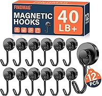 Vista 12 de FINDMAG Ganchos magnéticos giratorios de 60 libras, paquete de 4 ganchos magnéticos de neodimio resistentes, ganchos magnéticos fuertes para colgar