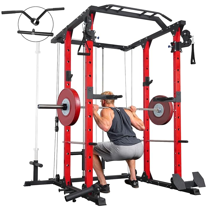 Buy ELEVTAB Power Cage, 1400 LBS Power Rack with Cable Crossover
