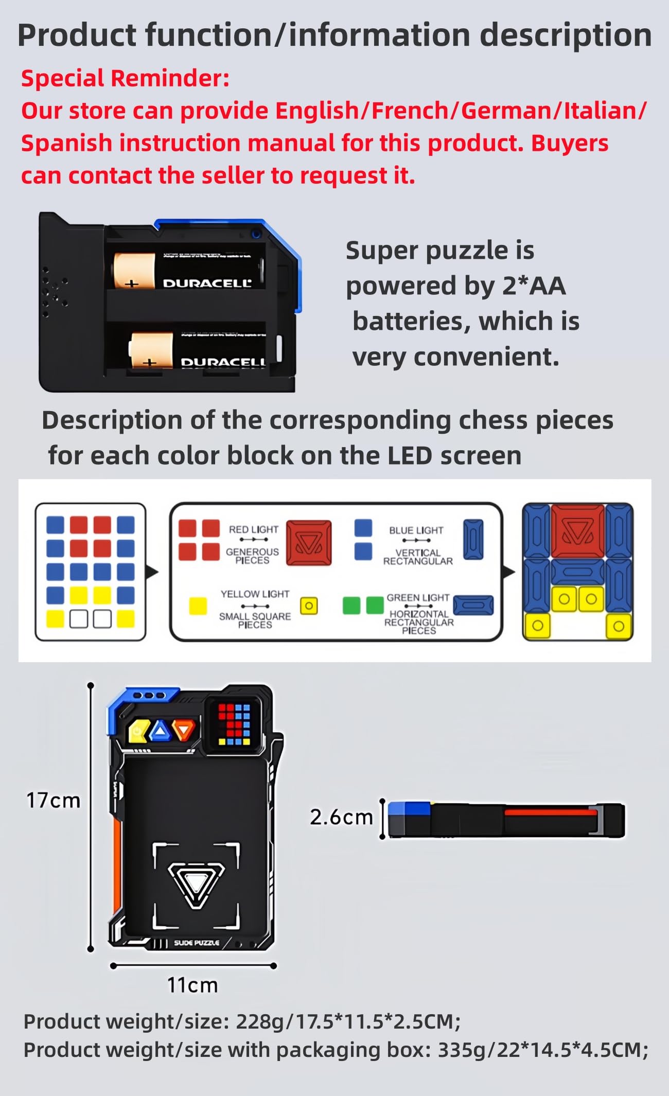 HLF Súper Máquina de Rompecabezas Apariencia del Mecha Juego Escape del Laberinto HuaRong Bloques 520 Niveles Inducción Automática Diseño Magnético Puzzle lógico Juguetes de Regalo para niños (Black)