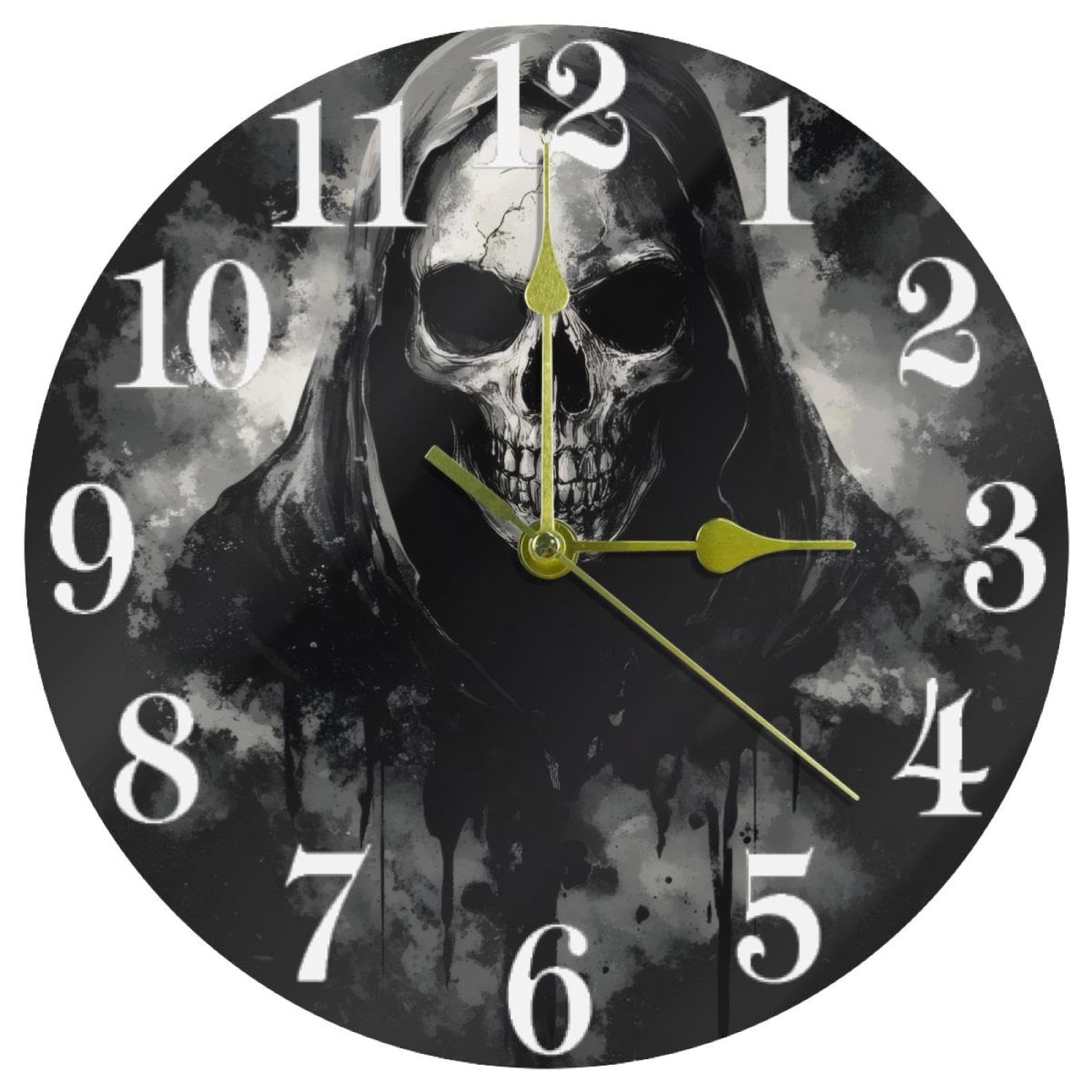 Horloge murale ronde Zombies silencieuse à quartz pour déco de maison