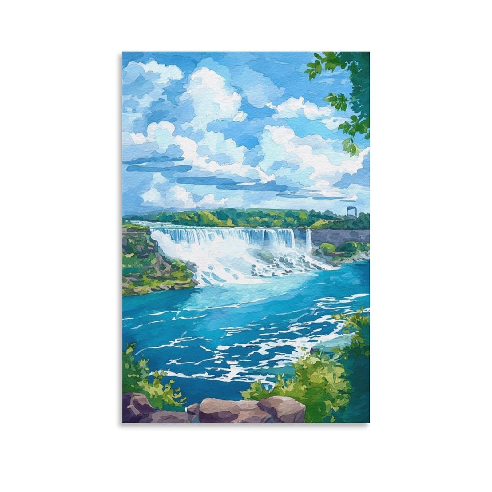 Niagara Falls Posters 24x36inch(60x90cm) Vintage Watercolor Canvas Art