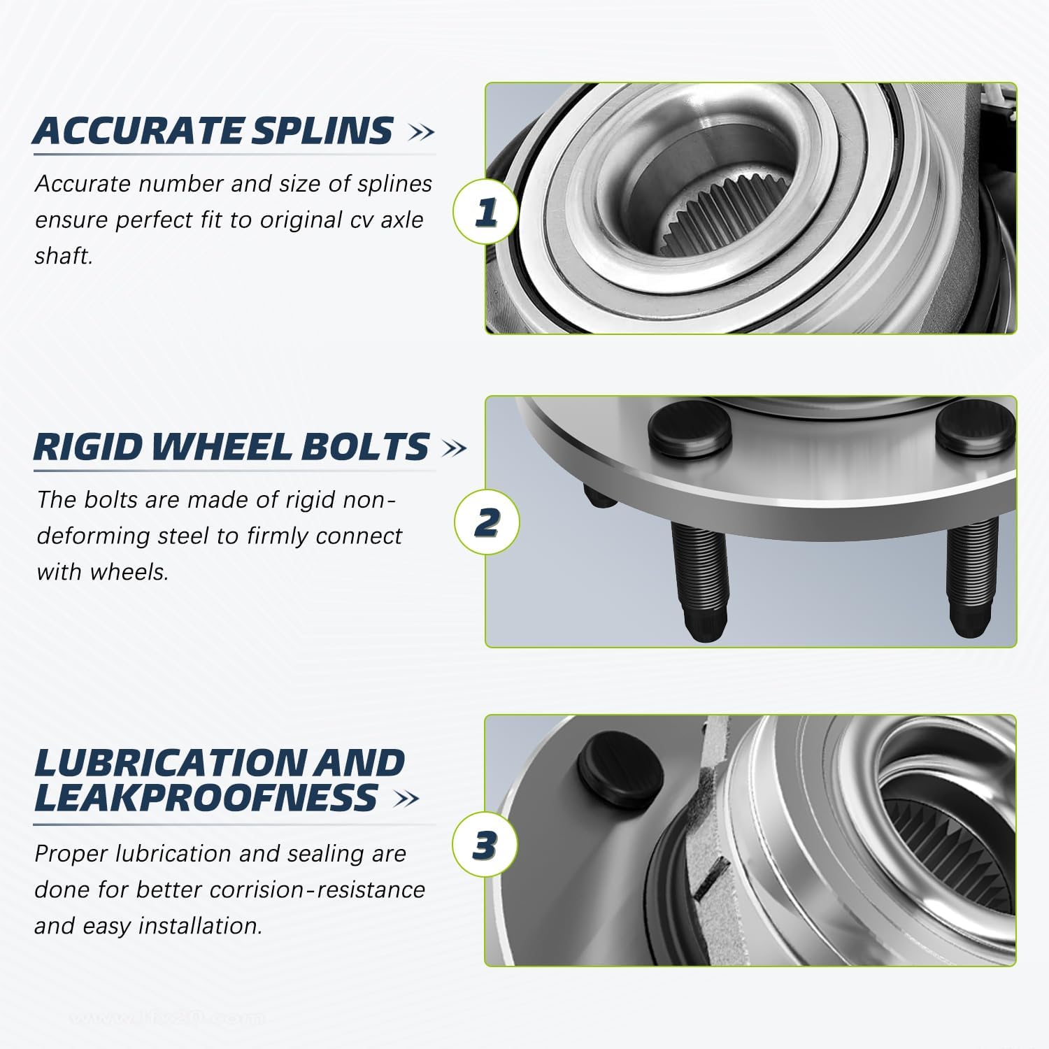 [5-Lug & Non-ABS] Front Wheel Bearing Hub Compatible with 2000-2006 Jeep TJ Wrangler, 1999-2001 Jeep Cherokee, Driver Passenger Assembly 513158, 2 Pcs