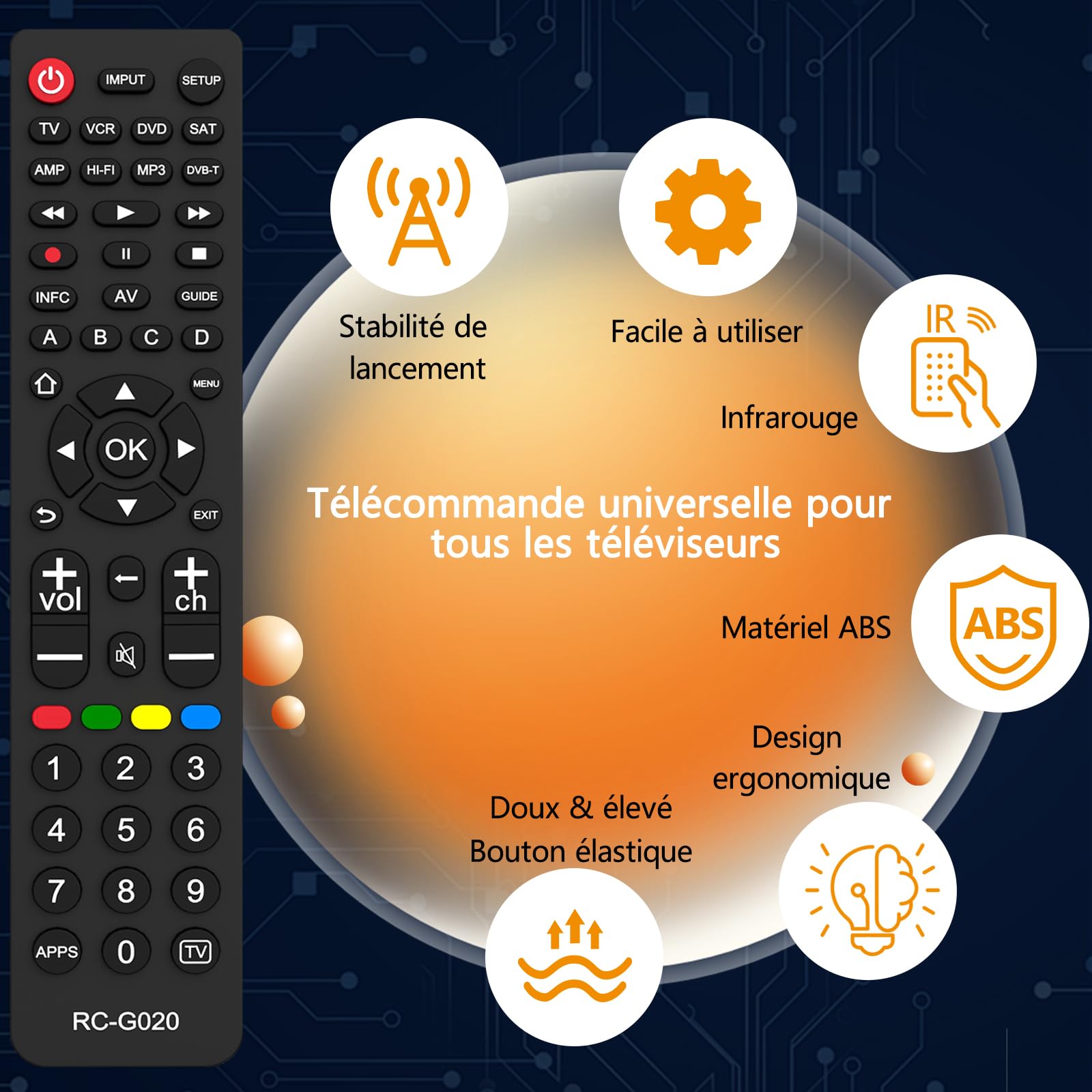 Télécommande Universelle Compatible avec Toutes les Marques de TV