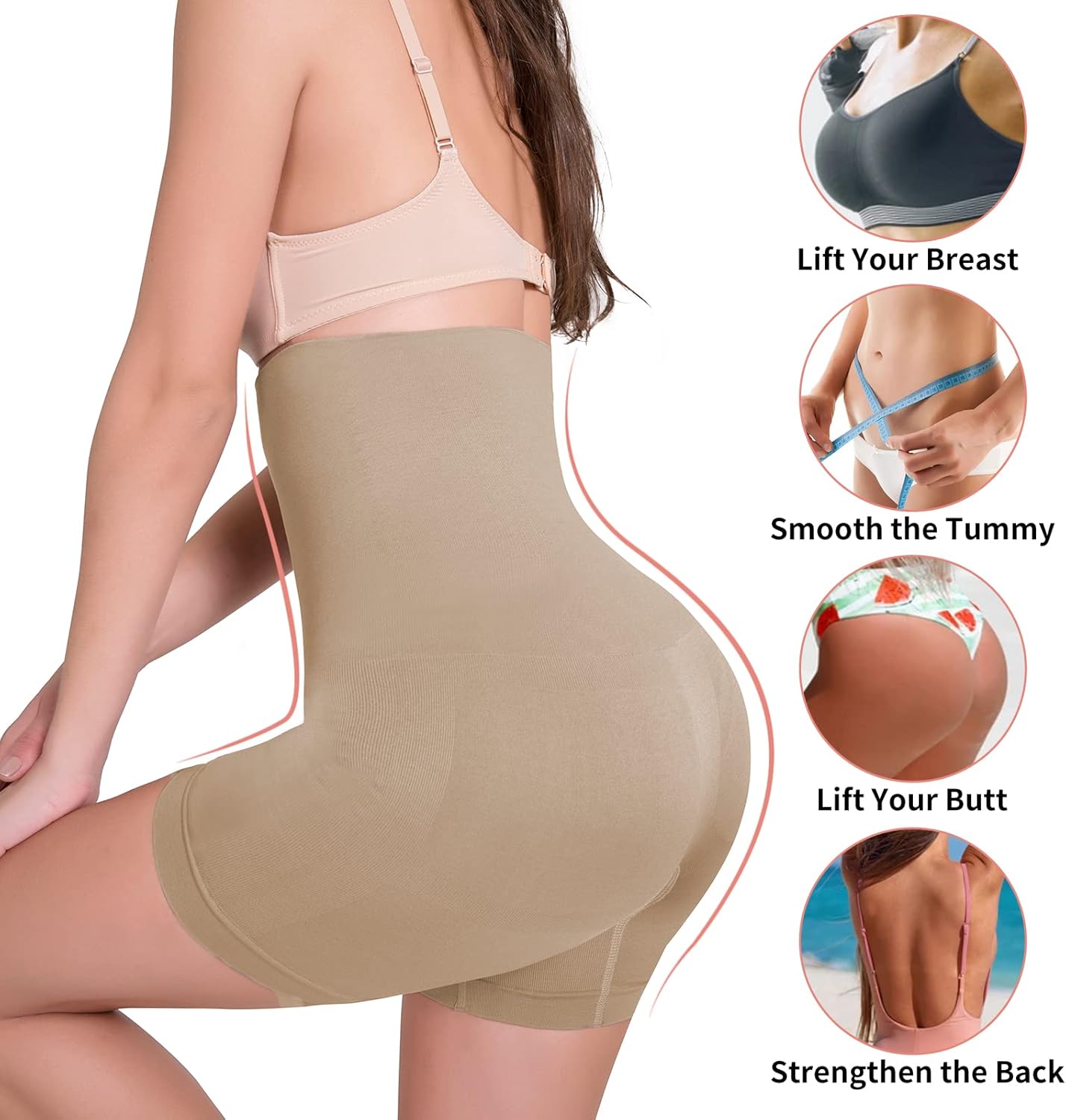 MISS MOLY Women Seamless Shapewear Tummy Control High Waist Body Shaper Shorts Thigh Slimmer Boyshorts at  Women’s Clothing store