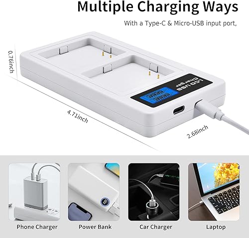 Miniatura 7 de Paquete de 2 baterías y cargador para cámara arlo Pro, Pro 2, batería recargable de 2440 mAh