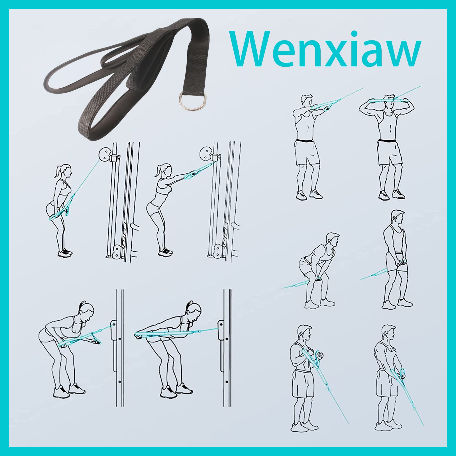 Tricep Corda di Fissaggio per Cavi di Due Dimensioni in Uno Extra Lungo Tirare Giù, Cinghie di Estensione per Tricipiti, Attrezzature da Palestra per Allenamento Domestico, Push Pull Down Tricep Rope