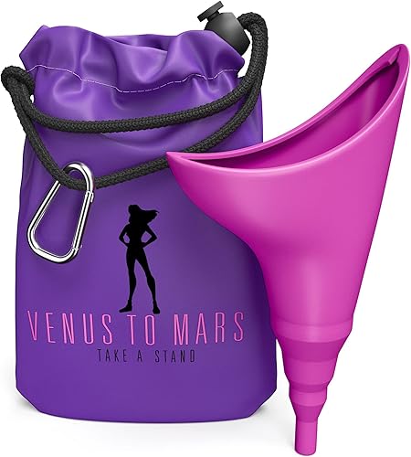 VENUS TO MARS Dispositivo de micción femenina de silicona  Orinal femenino portátil que te permite orinar de pie  Embudo reutilizable para mujer