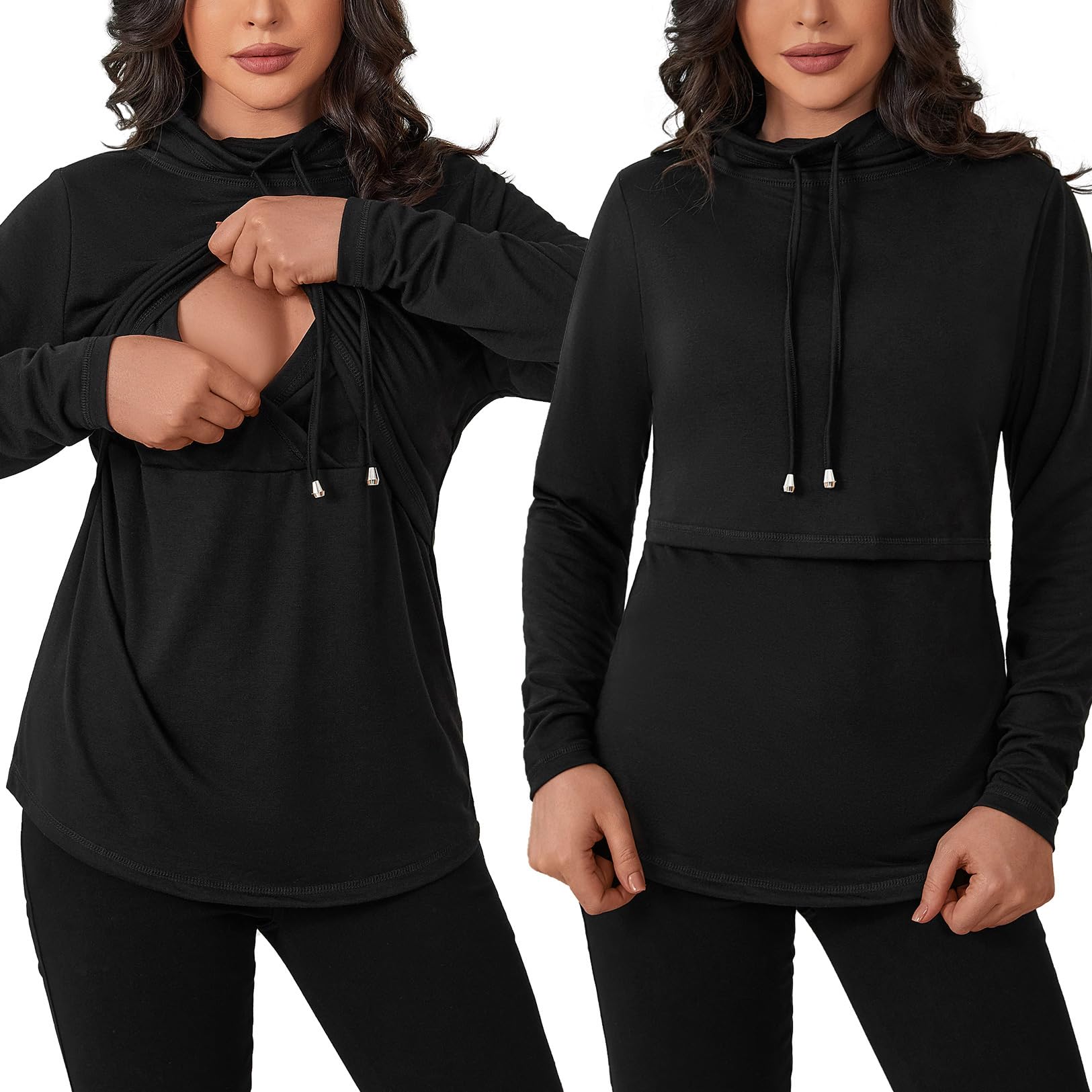 GINKANA Womens Nursing Tops Breastfeeding Sweatshirts Shirts Long...