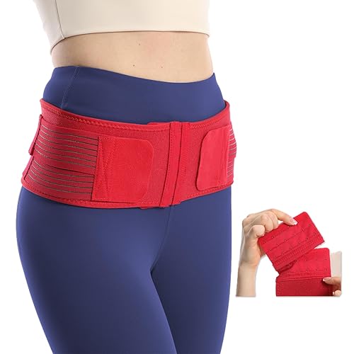 Cinturón de cadera SI mejorado con ganchos y ojos de 6 filas, cinturones sacroilíacos para ciática y alivio del dolor de espalda baja, soporte