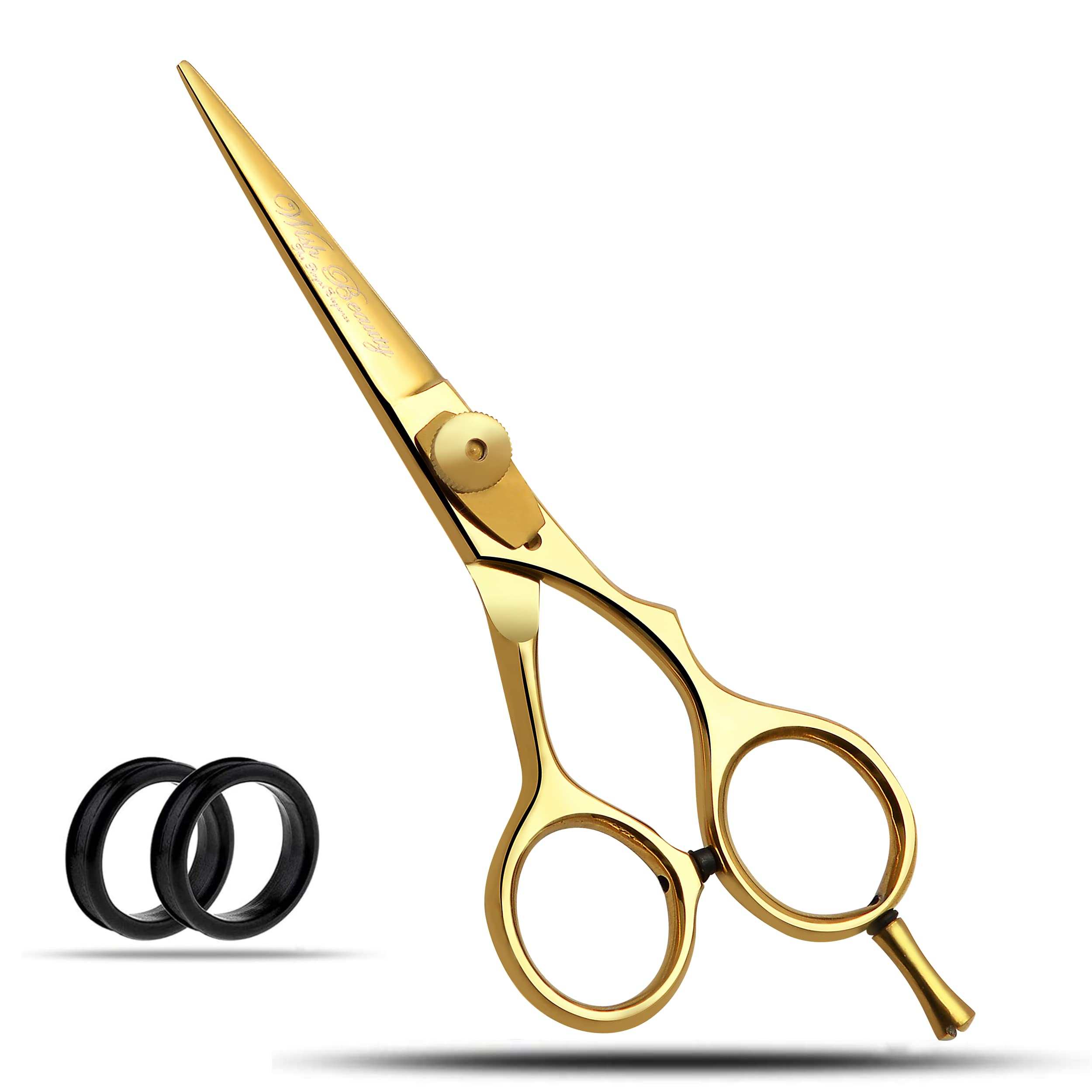 Glamified , Glam Women's Golden Glamified Glam 5.5" Hairdressing Scissors, Hair Cutting Scissor For Professional Hairdressers, Barber Stainless Steel Scissors For Hair Cutting, Sharp Hair Scissors For (Gold 5.5 Inch)