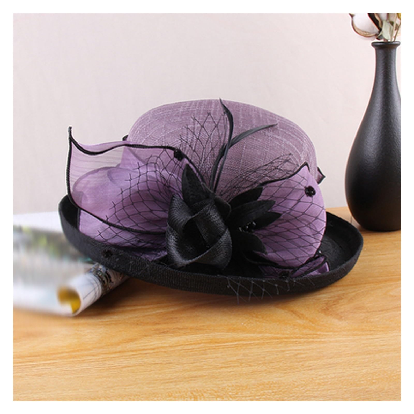 Chapeau d'été en lin féminin à fleurs pour vos promenades et sorties plage