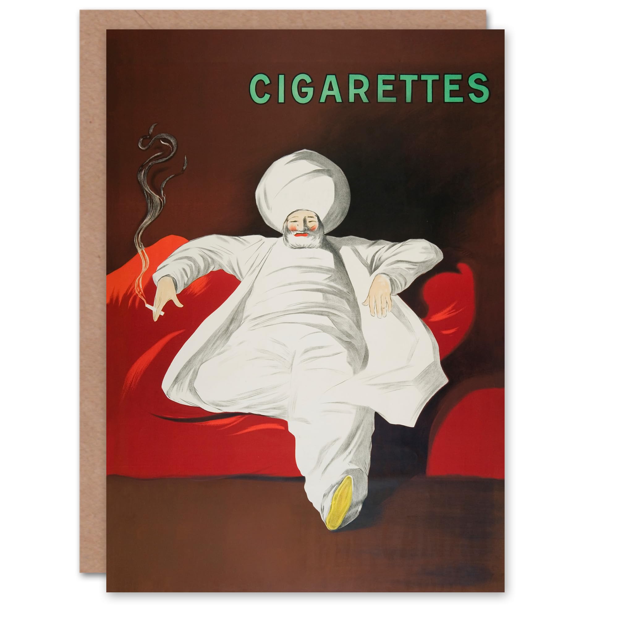 Leonetto Cappiello Art Card JOB Vintage Advert Relaxing Man