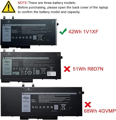 Miniatura 3 de Dentsing 1V1XF - Batería para portátil compatible con Dell Latitude 5400 5410 5500 5510 Precision 3540 3550 Inspiron 7590 7591 7791 2 en 1 Series