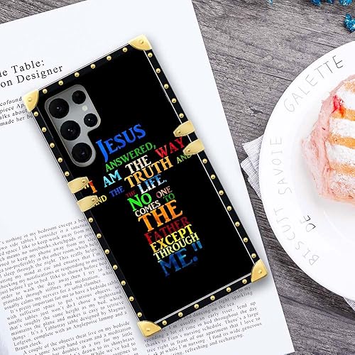 Miniatura 5 de Funda compatible con Samsung Galaxy S22 Ultra, funda protectora de TPU suave a prueba de golpes, con diseño de cruz de Jesús de la Biblia de Cristo