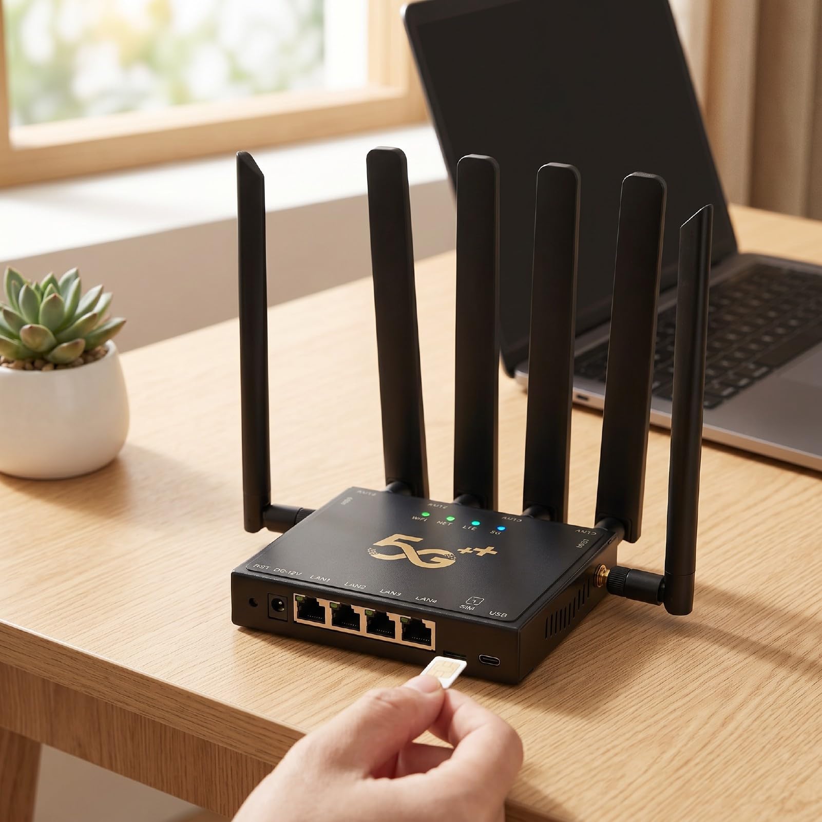Bewinner Routeur Industriel 5G Routeur de Carte SIM sans Fil Double Bande SA NSA Verrouillage de Bande pour l'europe Asie Afrique Australie Gigabit Ethernet VPN