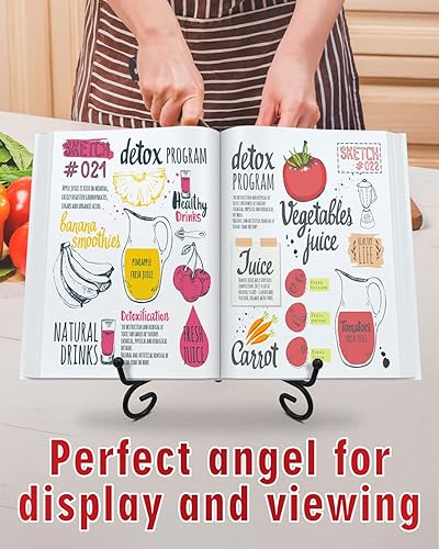 Miniatura 5 de Soporte de exhibición de hierro, 10 unidades, soporte de placa de 6 pulgadas, soporte de fotos para exhibición, soporte de caballete plegable negro