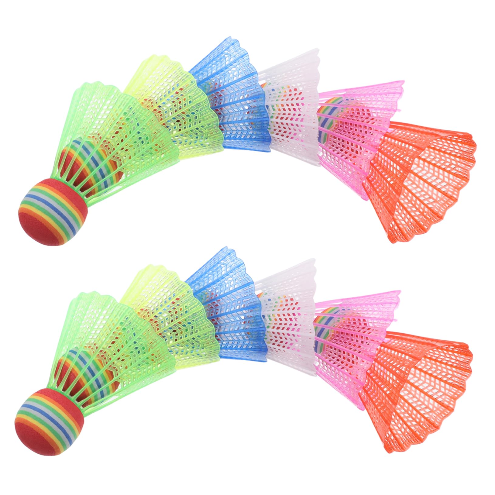 Parliky Family Badminton Set 12pcs Colorful Shuttlecocks Foam/Plastic Indoor/for Kids Teens