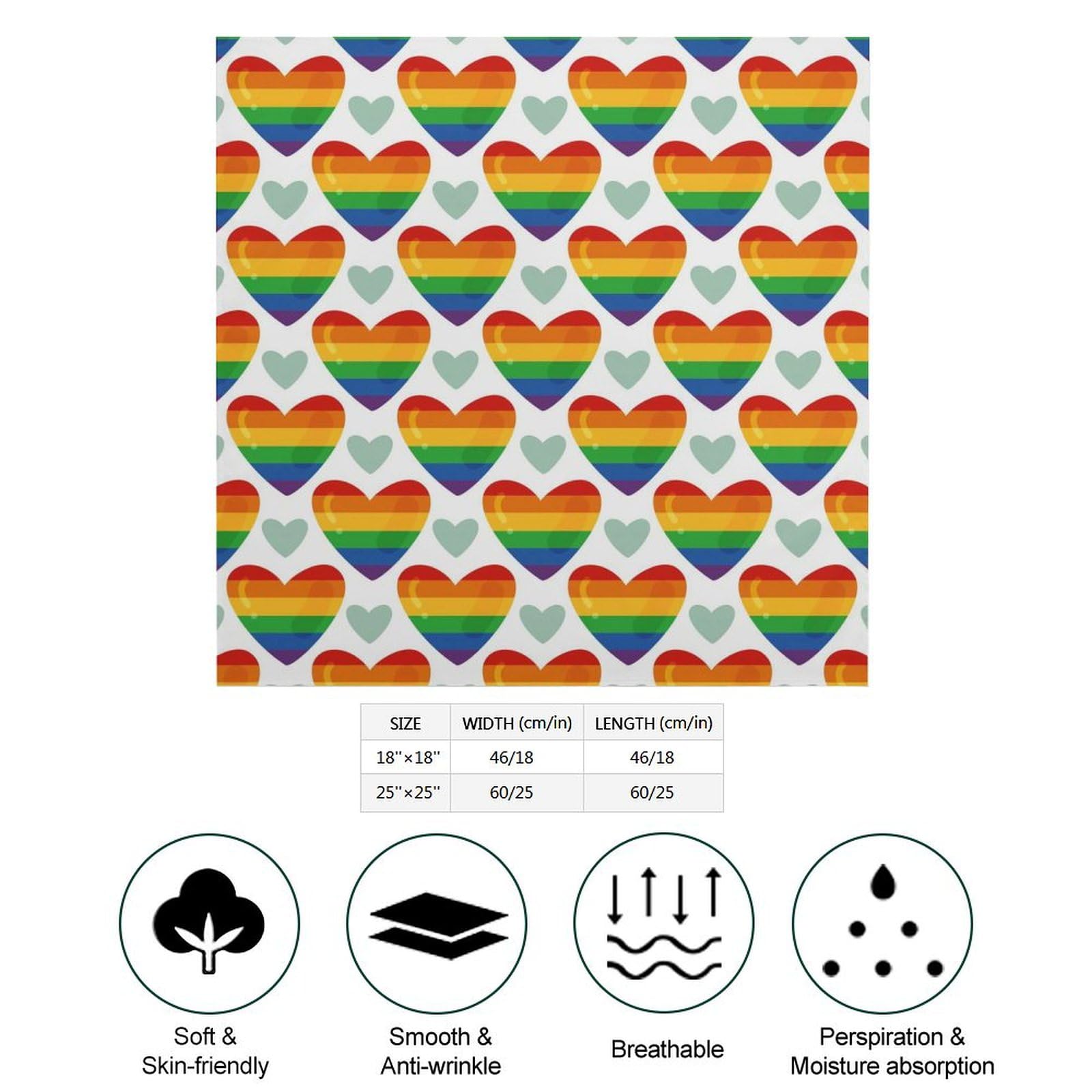 Csemeie Pride Month LGBTQ Gay Pride Ally Bandana Hair Scarf Headband Adjustable Neckerchief for Men Women Decor
