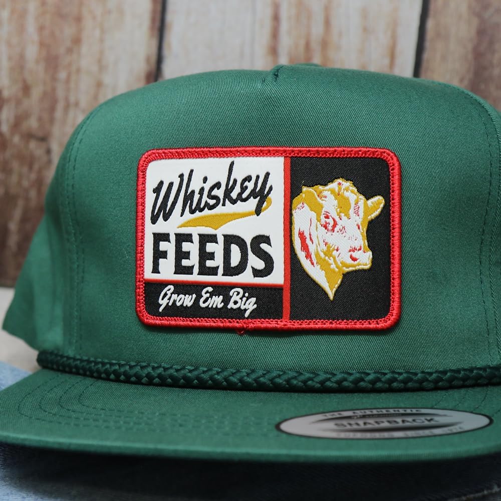 WHISKEY BENT HAT CO. The Grazer, Adjustable Roped Snapback Hat, Green