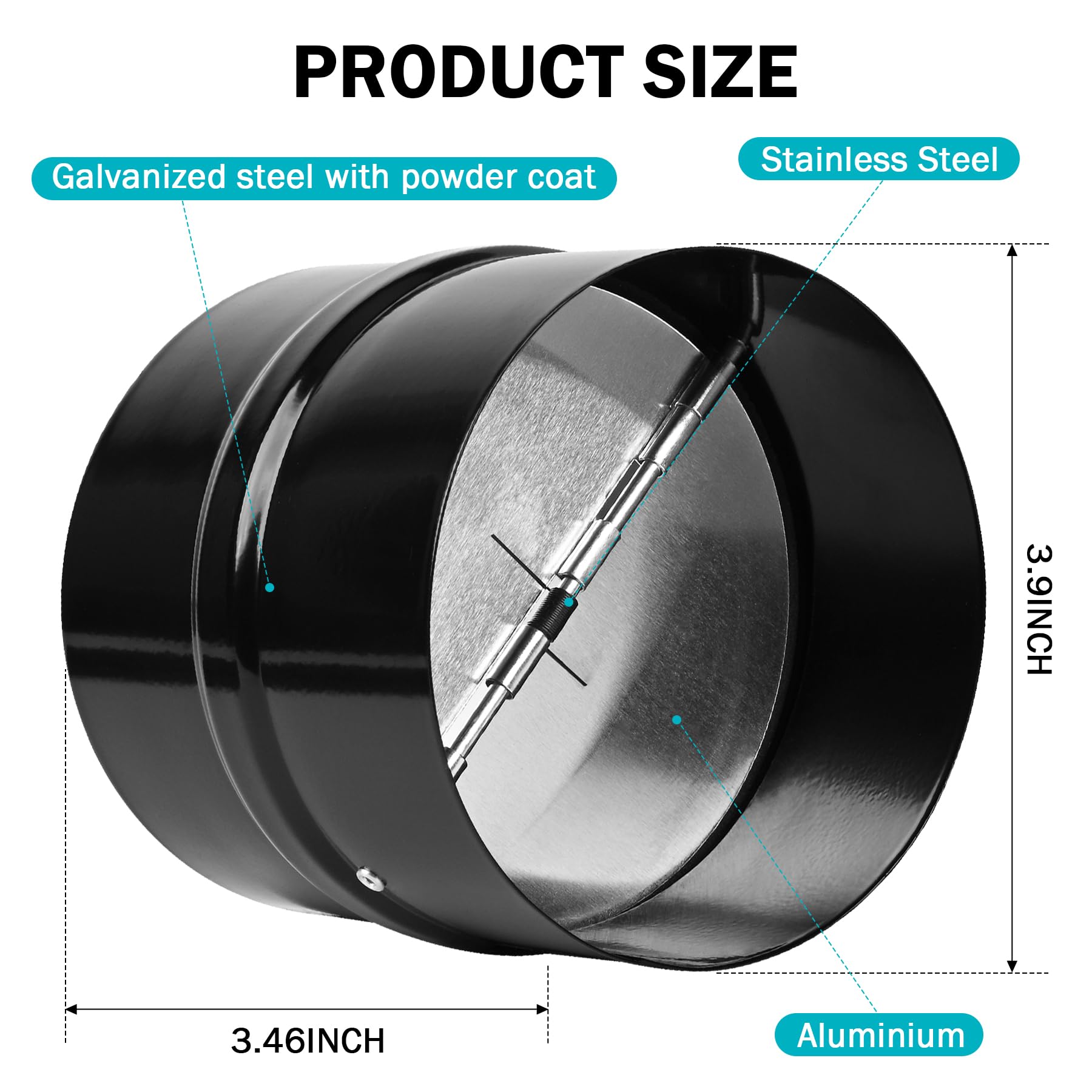 4 Inch Draft Blocker Backdraft Damper Duct Draft Stopper
