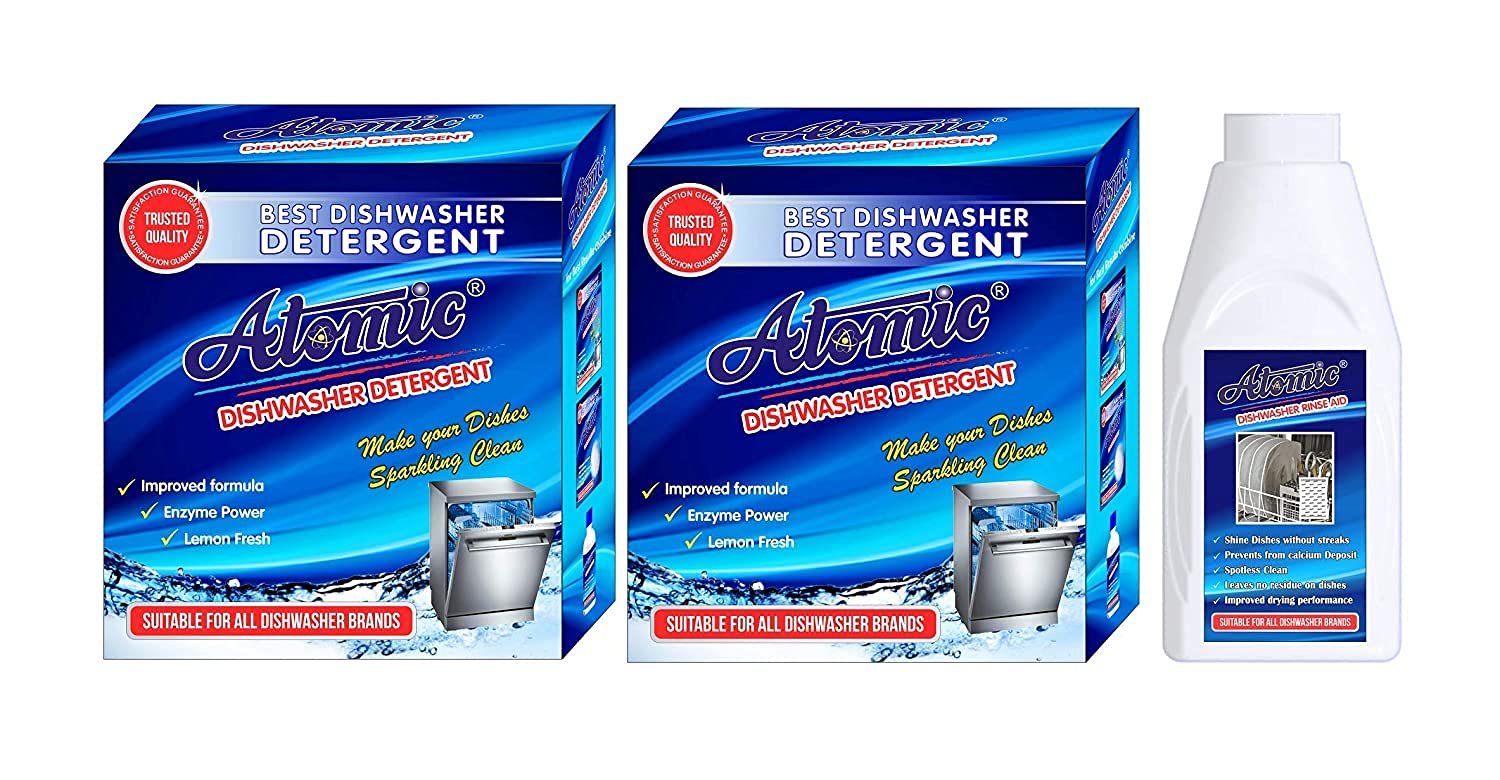 See full amazon price history chart for Atomic Dishwasher Detergent Powder- 900GM, Pack of 2 + Rinse Aid 400ml For Shine & Dry Dishes Sparkling with Lemon Fresh Atomic Dishwasher Detergent Powder- 900GM, Pack of 2 + Rinse Aid 400ml For Shine & Dry Dishes Sparkling with Lemon Fresh (B09HHDD5CR) Amazon Price History, Amazon Price Tracker