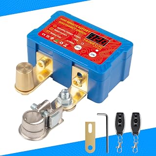 Battery Kill Switch for Car - Remote Battery Disconnect Switch 12V/24V 140A with LED Voltage Display | Anti-Theft & Battery Drain Protection | Compact Design for Vehicles Battery Up to 100AH - Amazon product rated Grade A