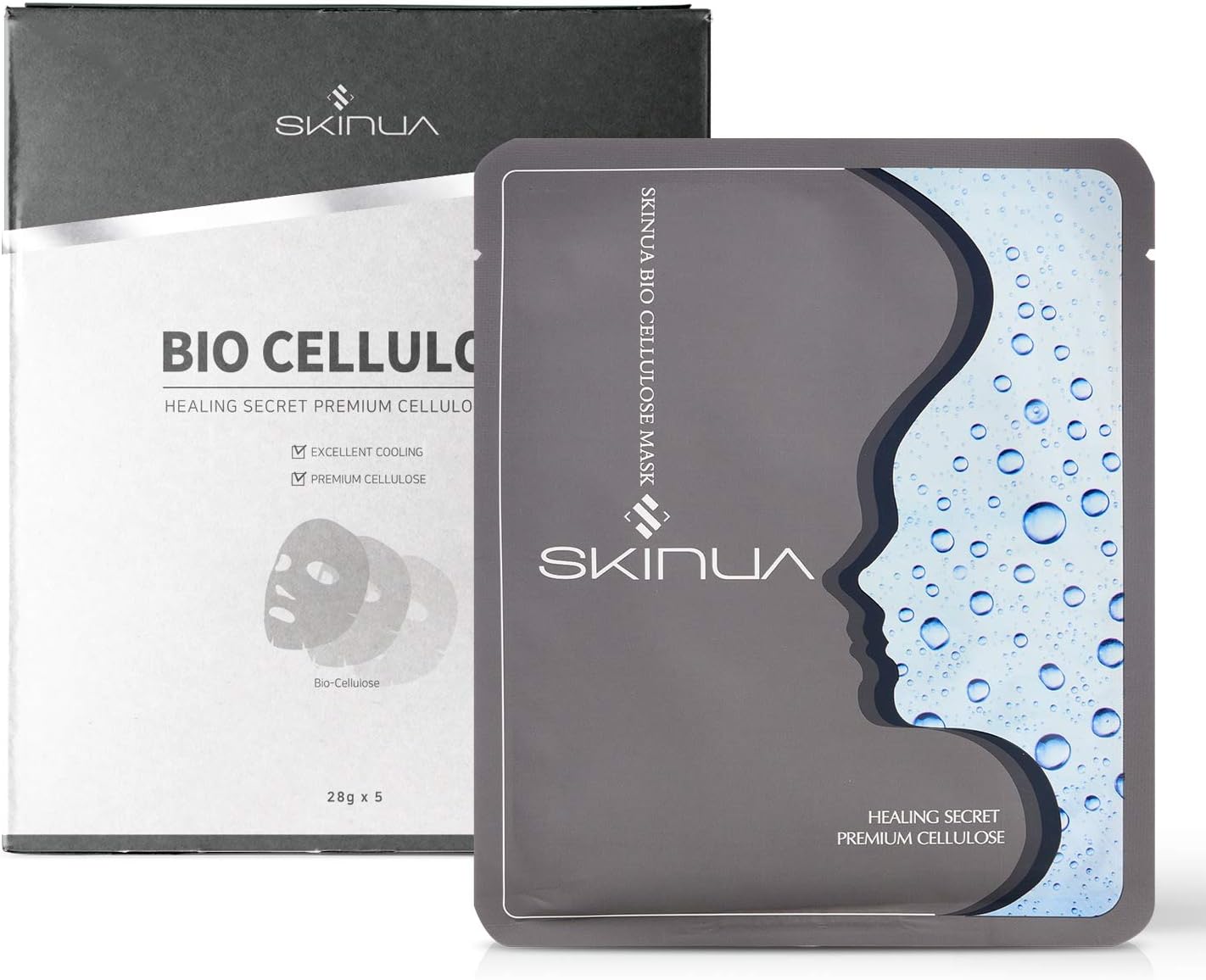 | BIOCELLULOSE MASK PACKS Set of 5 | Premium 3D Mask Packs for Anti-Aging and Skin Cell Repair with Peptide, Adenosine, Coconut | K-Beauty Product