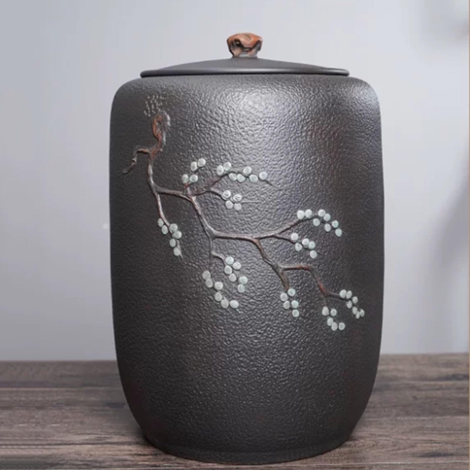 Ceramic Rice Container, Ceramic Rice Jar, Ceramic Rice Bin with Lid, Chinese Rice Storage Jar, Airtight Rice Container, Grain Container. Rice Dispenser, Household Rice Storage Container. 25KG