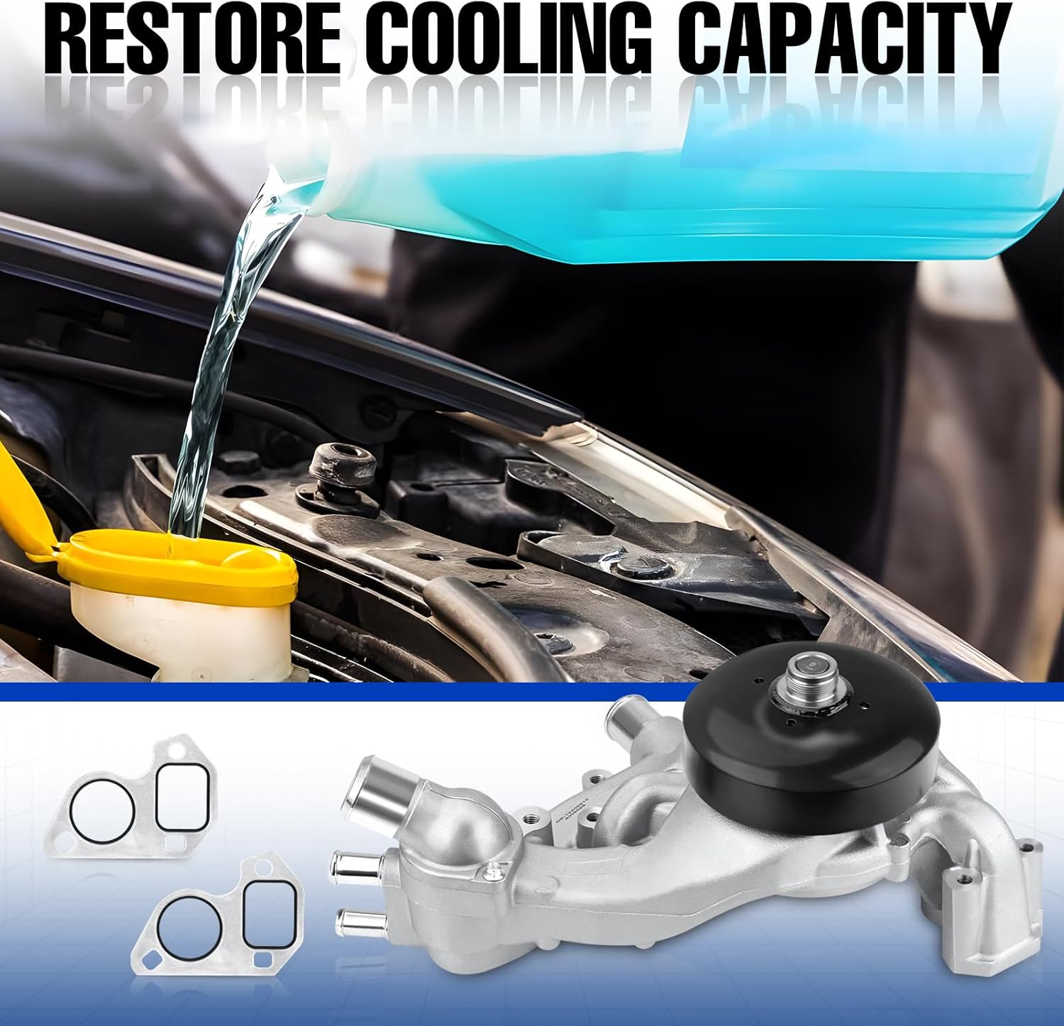 Professional AW6009 Water Pump Kit with Thermostat Gasket Fits For Chevy Silverado Tahoe Suburban Trailblazer Express, GMC Sierra Yukon, Buick, Cadillac, Hummer, Isuzu,4.8L/5.3L/6.0L/6.2L V8 Engine