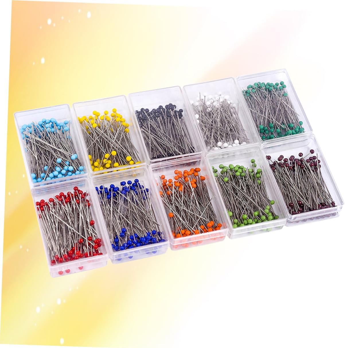 100Pcs Multicolor Glass Pearlized Head Pins for Sewing and DIY Crafts for Jewelry Making and Dressmaking Durable and Easy to See