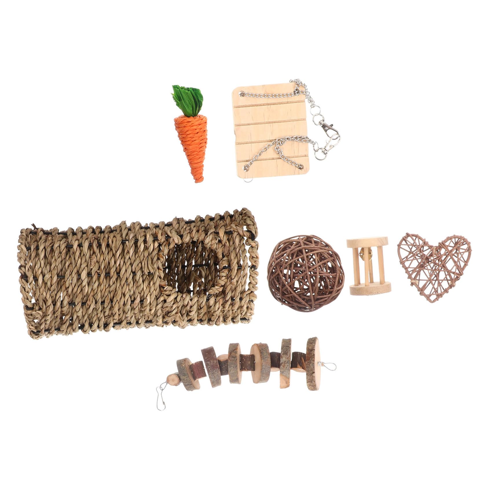 Housoutil 1set Giocattoli Da Masticare Per Criceti Conigli e Porcellini Naturale Per La Noia e Promuovere Gioco Sicuro Per Piccoli Animali Domestici