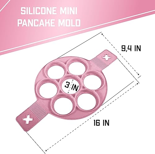 Miniatura 2 de Molde de silicona antiadherente para panqueques  Molde para panqueques de 7 círculos  Molde de silicona para panqueques  Anillos de silicona para