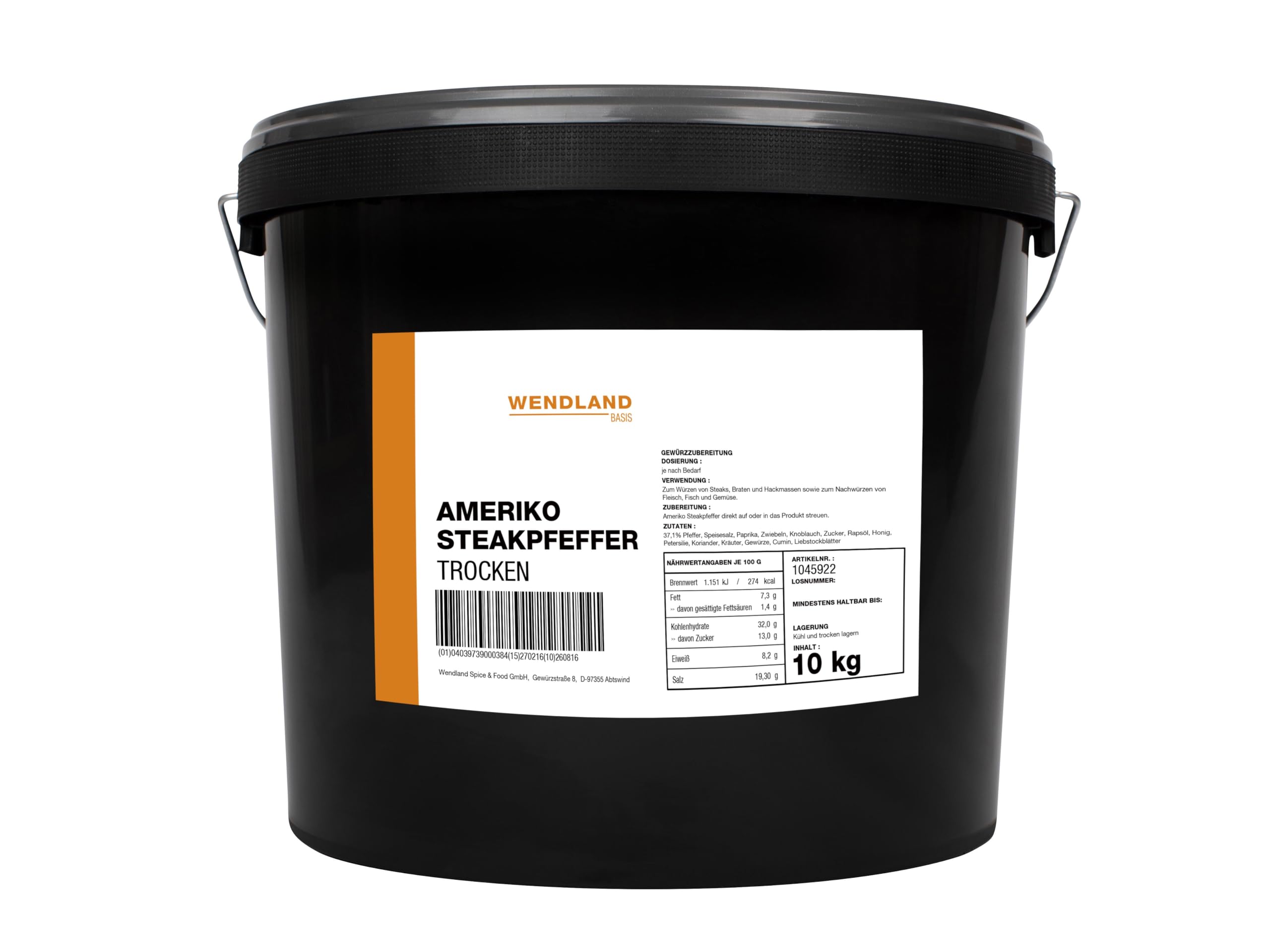 Wendland Ameriko Steakpfeffer, 10 kg BBQ- und Grillgewürzzubereitung mit geschrotetem Pfeffer