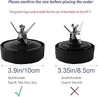 Vista 4 de 6 piezas de juntas de goma de 10 cm, juntas de sellado de anillo O blanco, piezas de repuesto para licuadora Ninja BL480 BL680 BL910 CT680