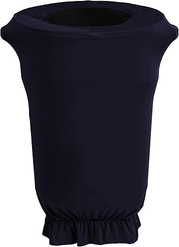 LA Linen Funda elástica de elastano ajustable para bote de basura de 55 galones sobre ruedas, cubierta de contenedor de residuos, decoración de