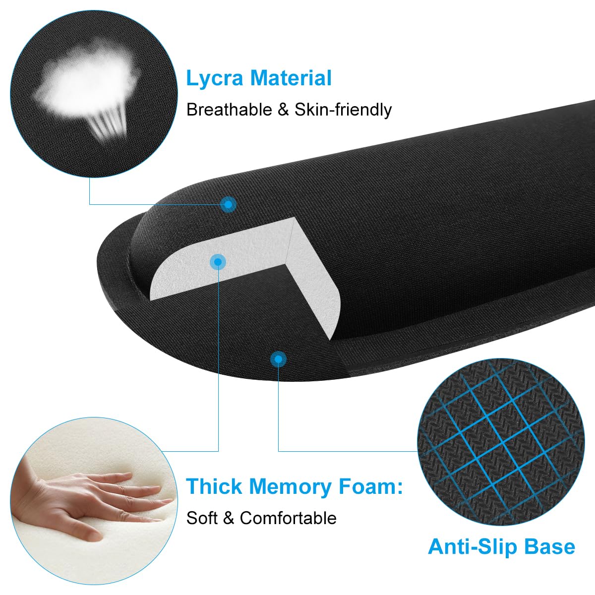 Addio Dolori Al Polso: ELZO Poggiapolsi Ergonomico Per Tastiera In Memory Foam – Pieghevole, Antiscivolo, Perfetto Per Ufficio E Gaming