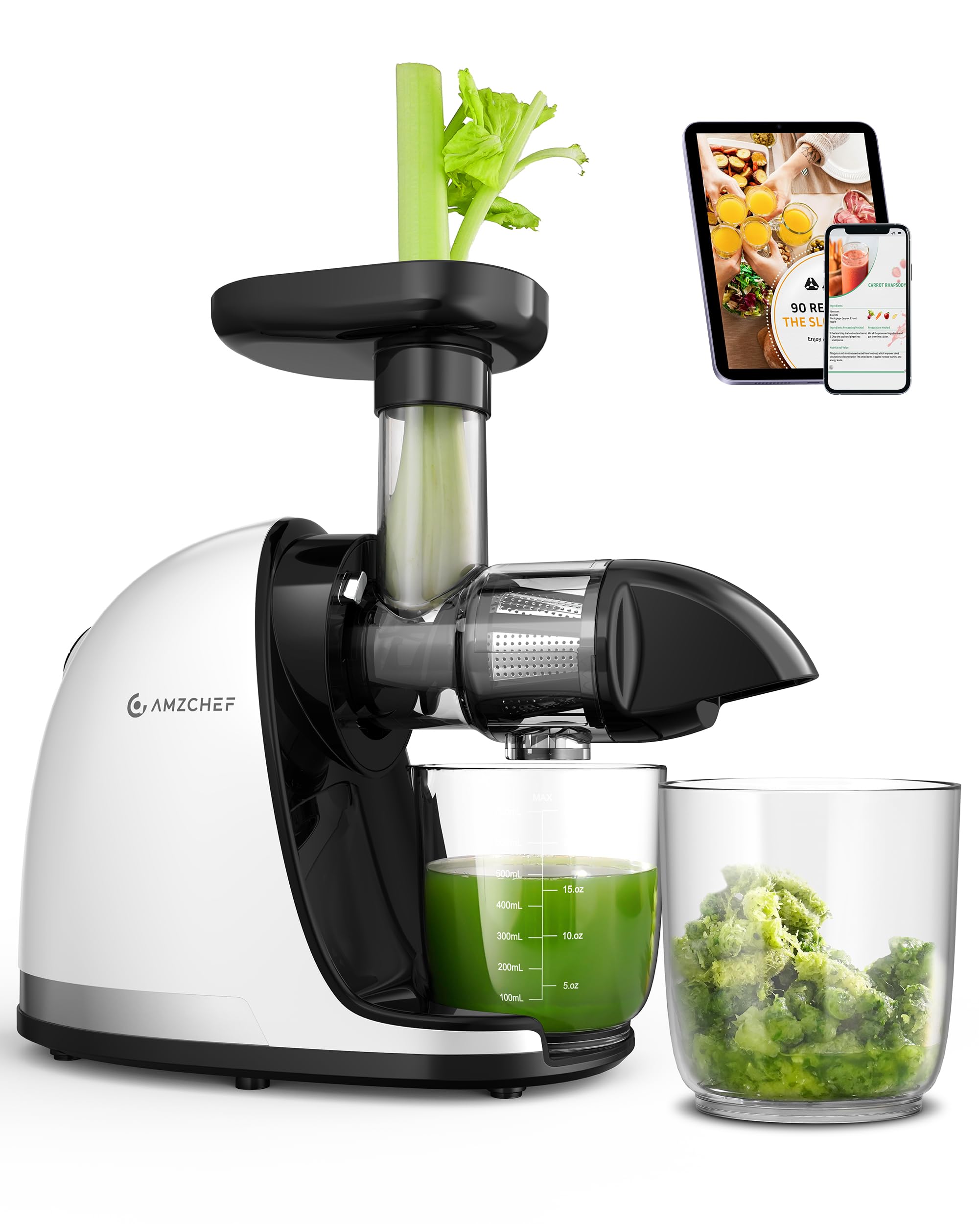 Amazon.com: Juicer Machines - AMZCHEF Cold Press Masticating