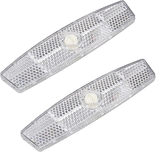 2 radios reflectantes de advertencia para ciclismo MTB, bicicleta de montaña, accesorios de bicicleta de carretera (4.5 pulgadas, blanco)