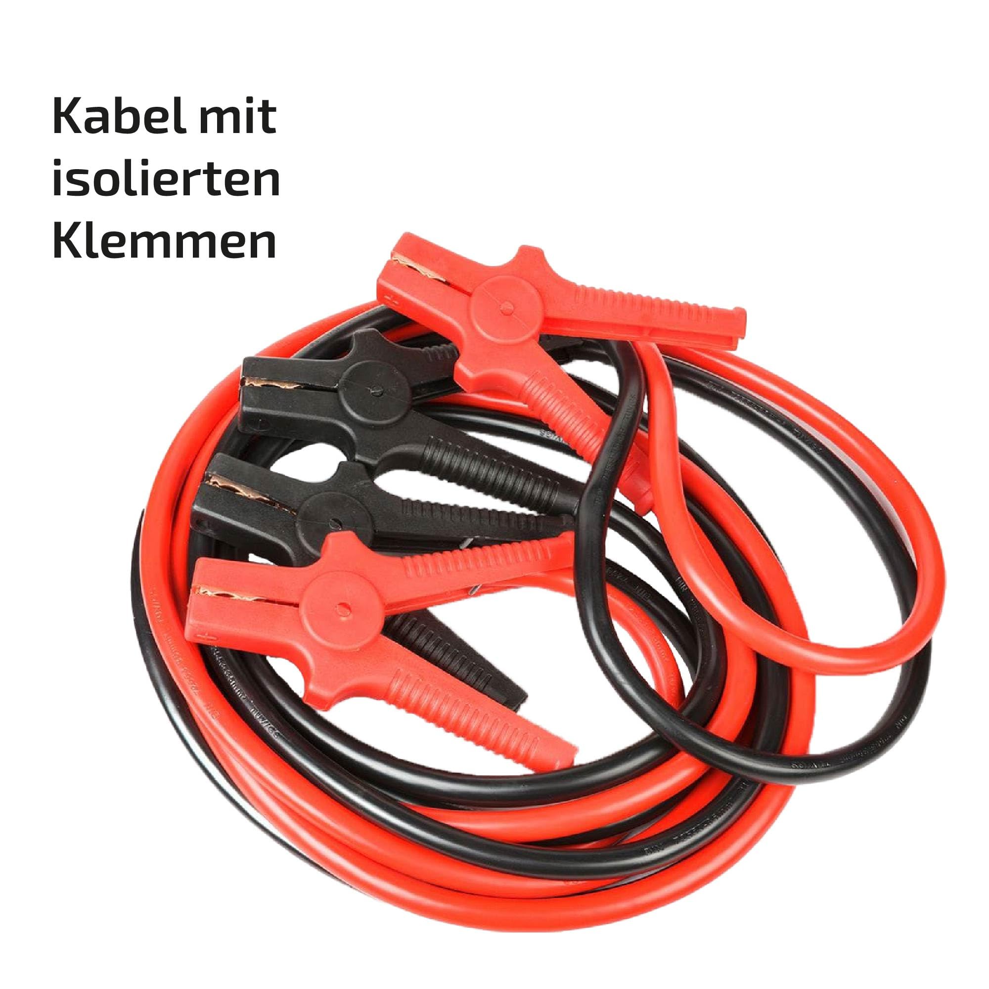 Starthilfekabel 350A 3,5 m Aluminium kupferbeschichtet 30 mm² Isolierte Stahlklemmen PVC – PKW Motorrad Benzin 5000 CCM Diesel 3200 CCM Nylontasche CE EMC RoHS
