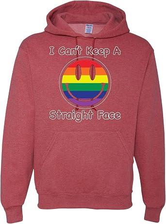 wild custom apparel I Cant Keep A Straight Face Gay Pride RainbowsMens Hoodies