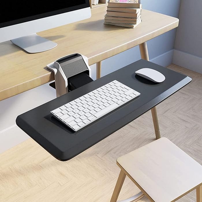 Buy LIJCC Keyboard Tray Clamp on Keyboard Tray Under Desk 26In Platform