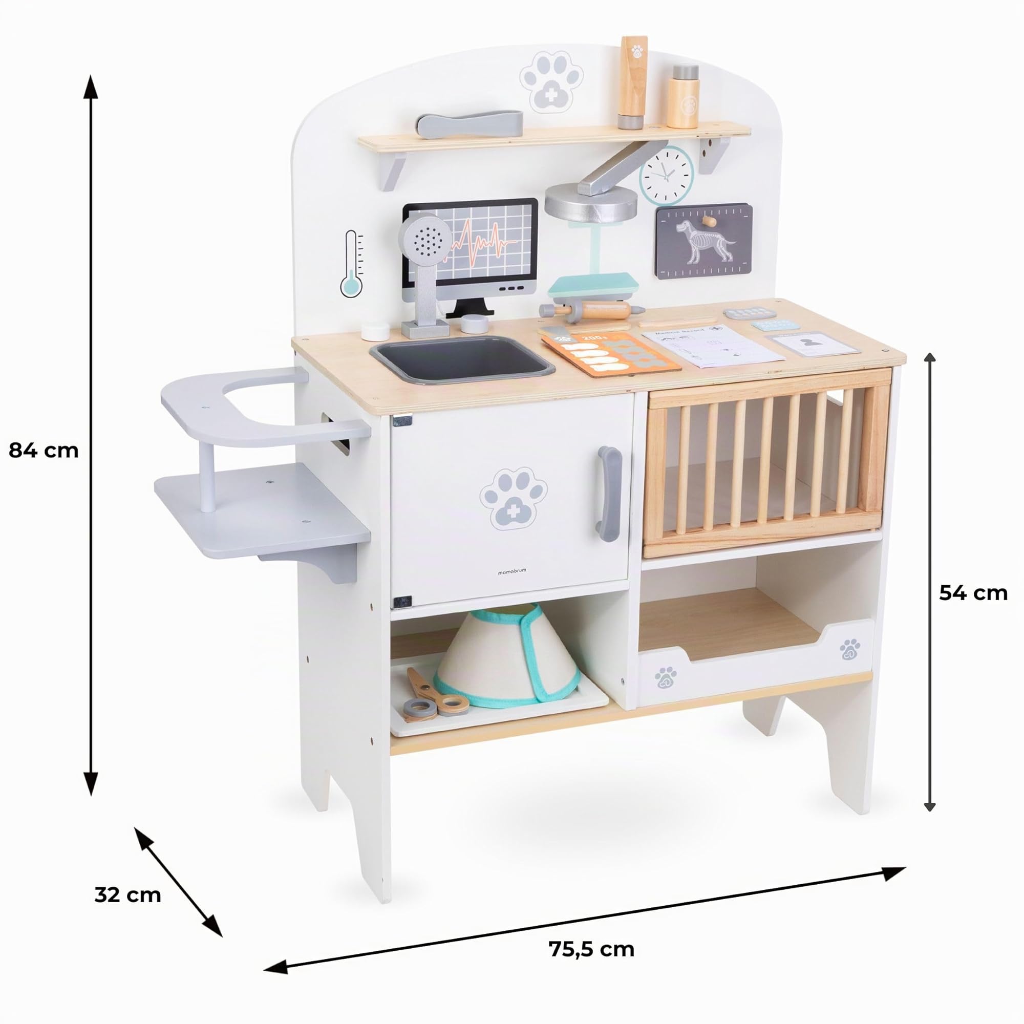 mamabrum Hôpital vétérinaire en Bois pour Enfant – Kit éducatif 20 Accessoires dès 3 Ans