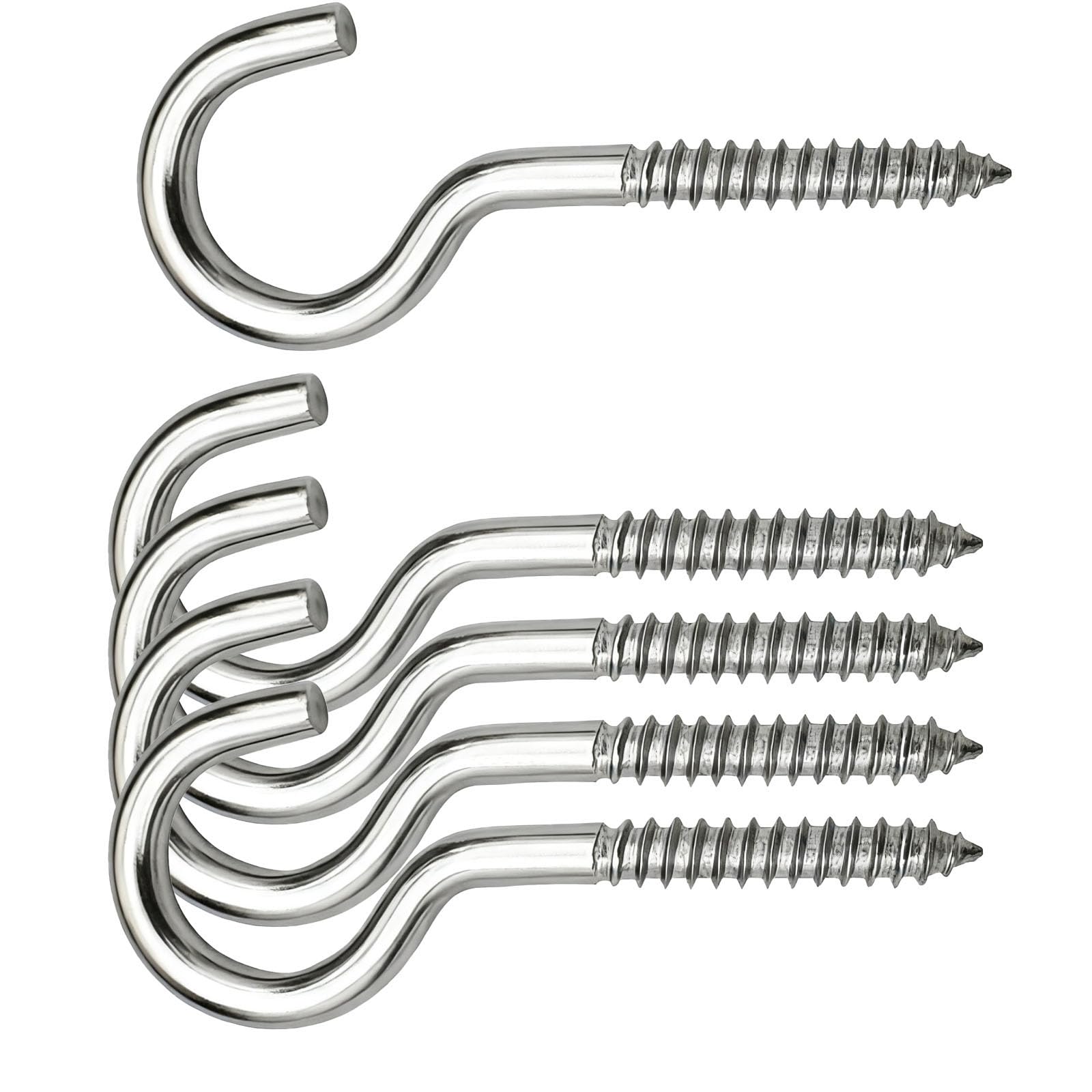 Stainless Steel Screw Hooks - 30 Pack -8 Stainless Steel Screw Hooks - 30 Pack -8